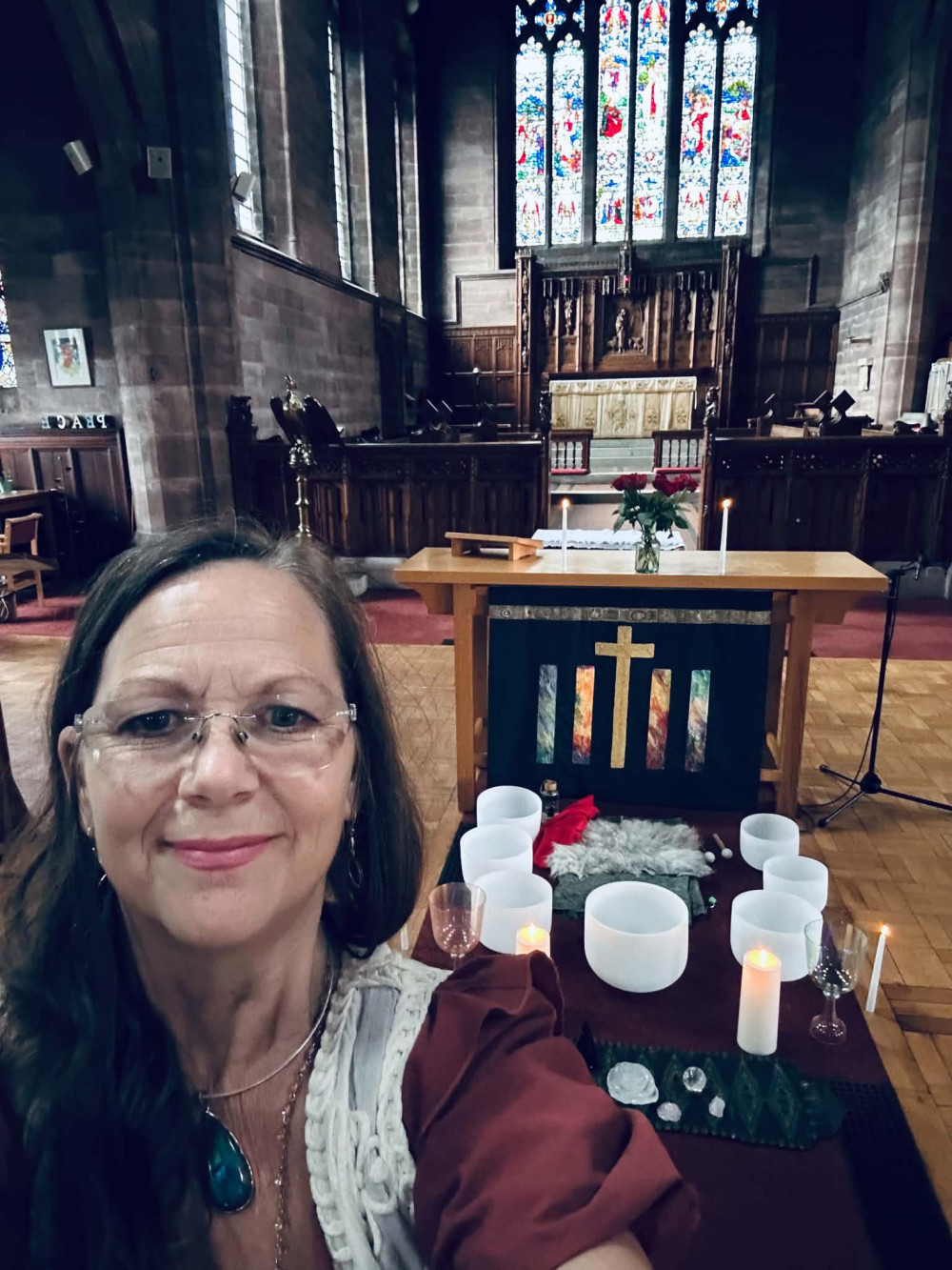 Beverly Raftery offers crystal and sound meditation sessions in Alsager, helping people relax and reconnect. (Photo: Beverly Raftery)