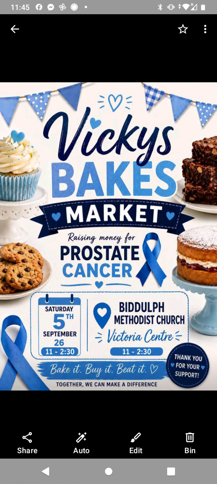 Vicky's bakes v prostate cancer 