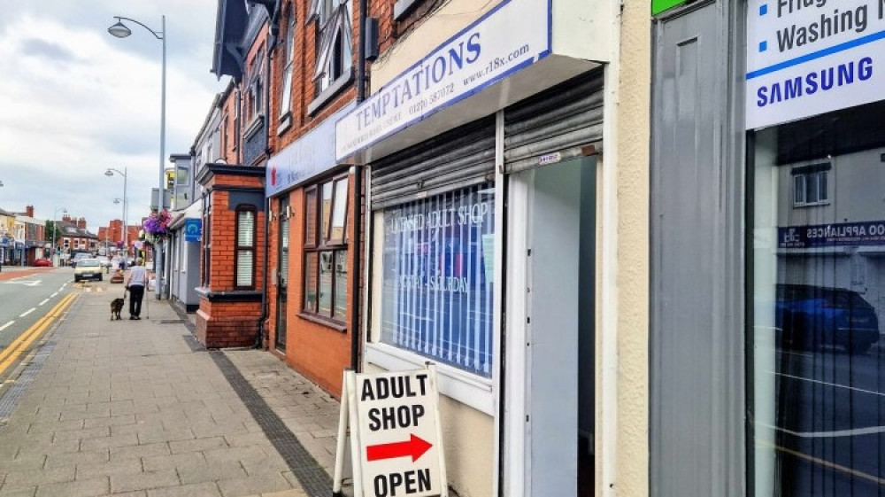 Temptations Adult Shop has been open on Nantwich Road in Crewe for 22 years (Photo: Ryan Parker).