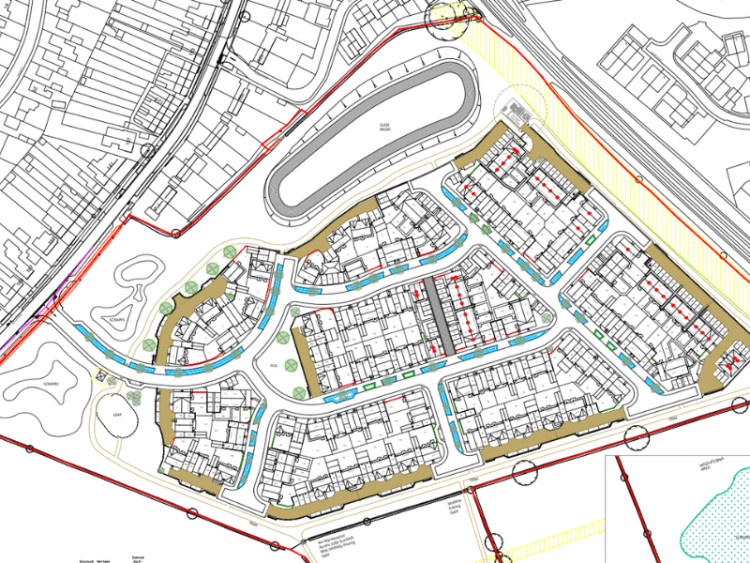Outline plans for the proposed new estate at Brooke Road (image via planning application)