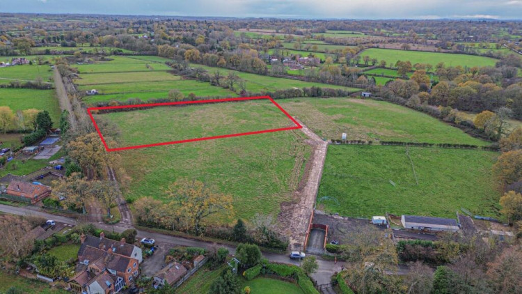 The land for sale is off Bakers Lane (image via RightMove)