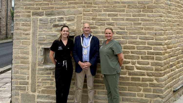 The Mayor of Bollington, councillor Dickie Fletcher, recently paid a visit to Bollington Dental Practice (Credit: Supplied)