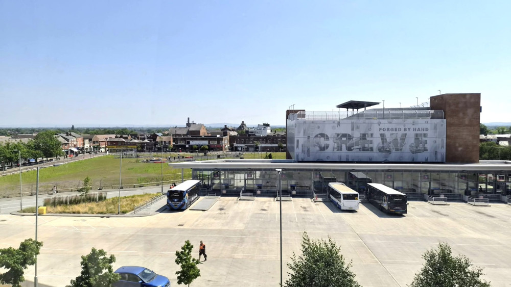 A view of Crewe town centre from the top of Wellington House (Photo: Ryan Parker).