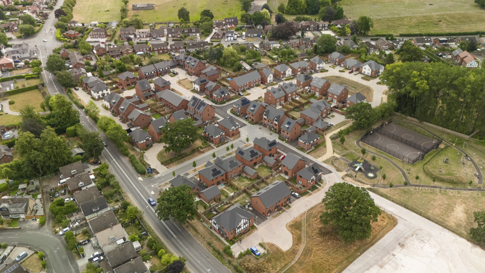 An aerial view of Queen's Meadow, off Newcastle Road, Shavington (Photo: Anwyl Homes).