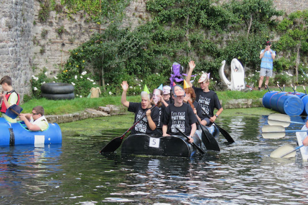 All aboard! The Moat Boat Race is back for the bank holiday weekend (File photo) 