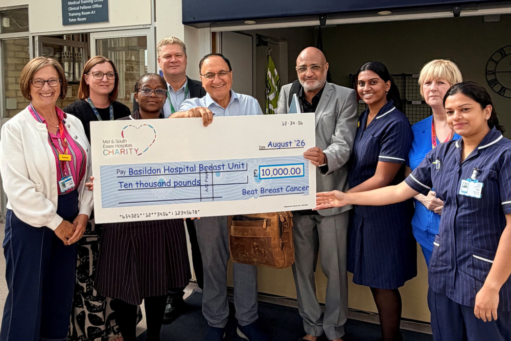 Christiana Aryee, Basildon’s Lead Breast Clinical Nurse Specialist, and Breast cancer unit staff.