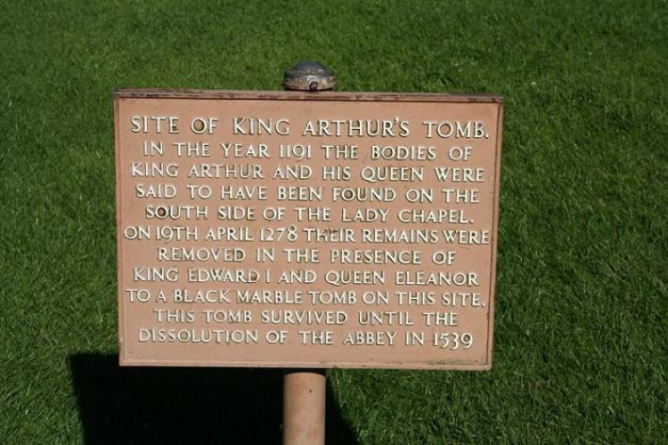 The discovery of a giant skeleton in 1190 at this site fuelled enduring legends of King Arthur’s final resting place.