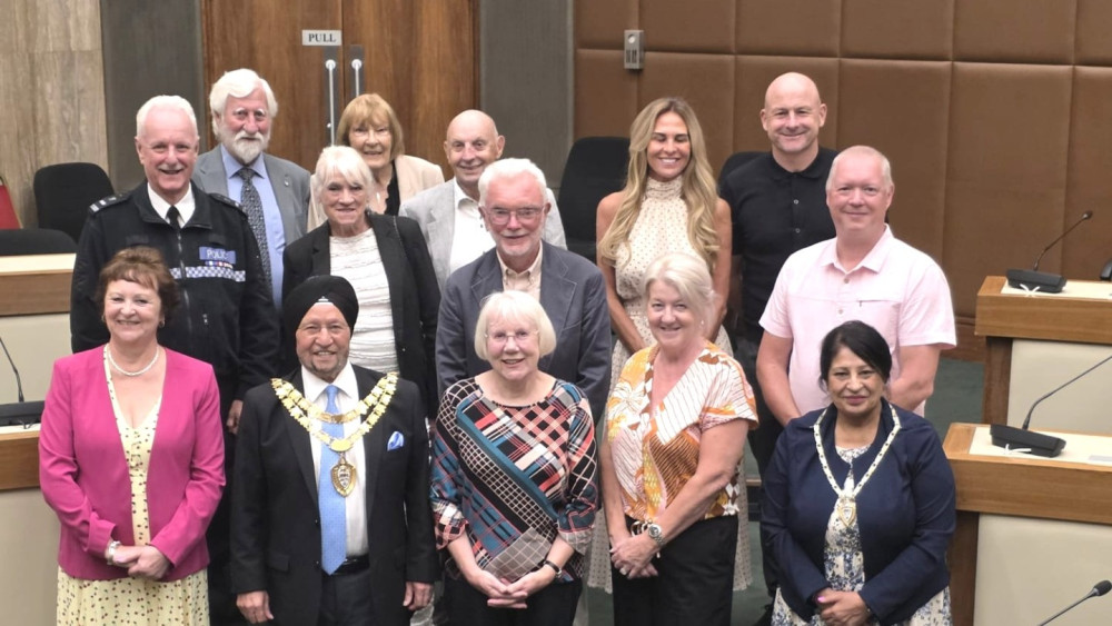 The Mayor of Solihull with local recipients of the King's Birthday Honours (Image supplied)