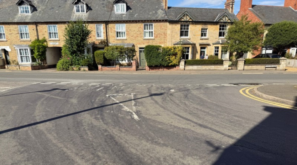 The warn road markings on the junction in Uppingham (image supplied)