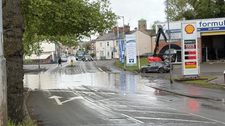 Flooding on Sandon Road a few months ago (image via Livia Gregor)
