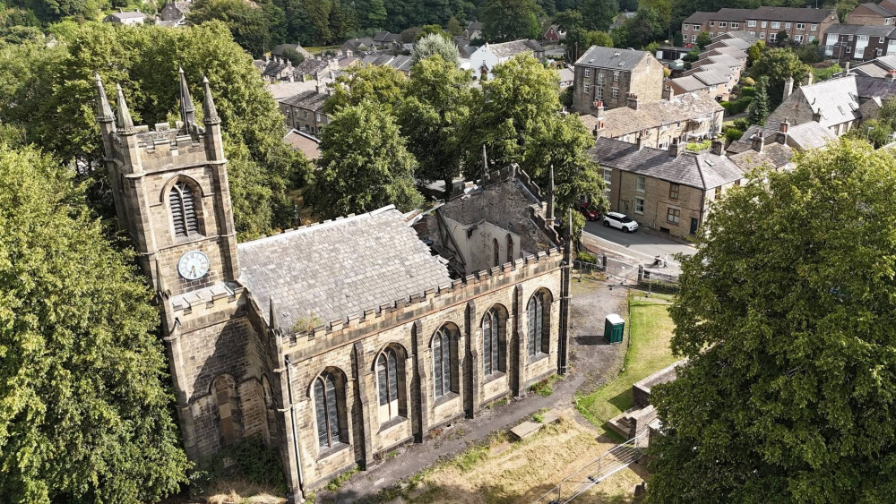 Cheshire East Council has shared an update following the partial roof collapse at St John's Church in Bollington (Credit: Wayne Hulme)