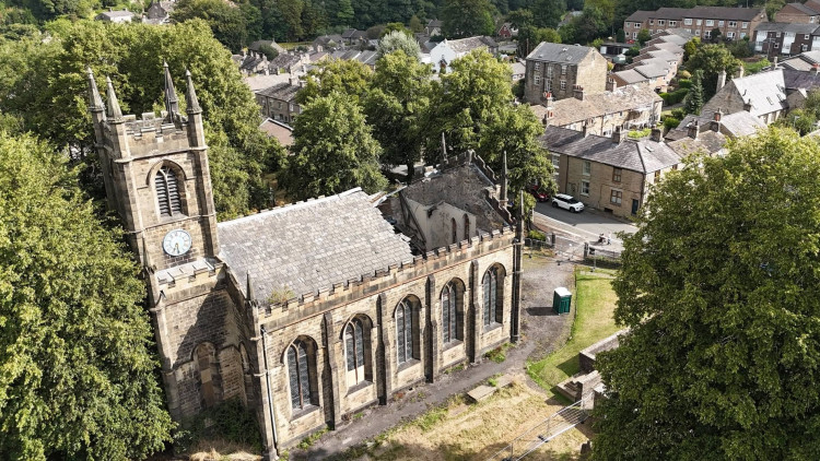Cheshire East Council has shared an update following the partial roof collapse at St John's Church in Bollington (Credit: Wayne Hulme)
