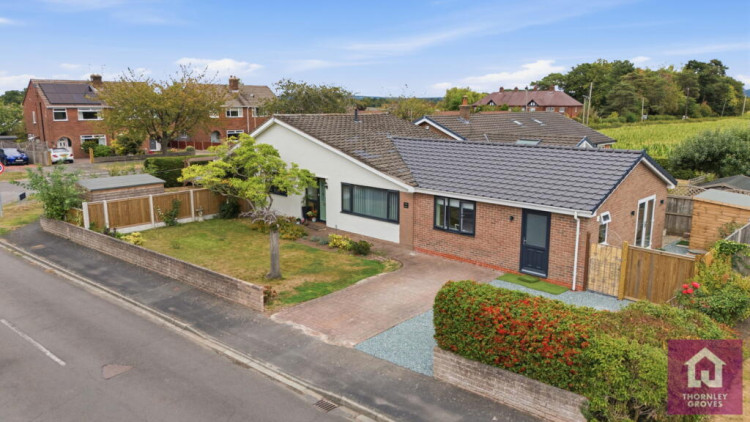 The bungalow occupies a desirable corner plot (Image: Thornley Groves)
