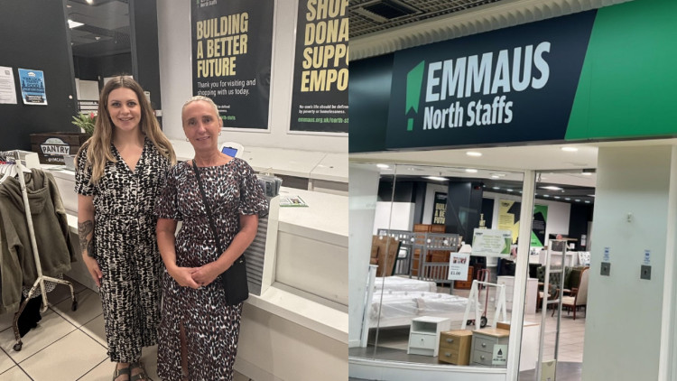 Kaylee Bloor and Emmaus North Staffs charity shop manager Tish Cooke (image via Sonya Farrall)