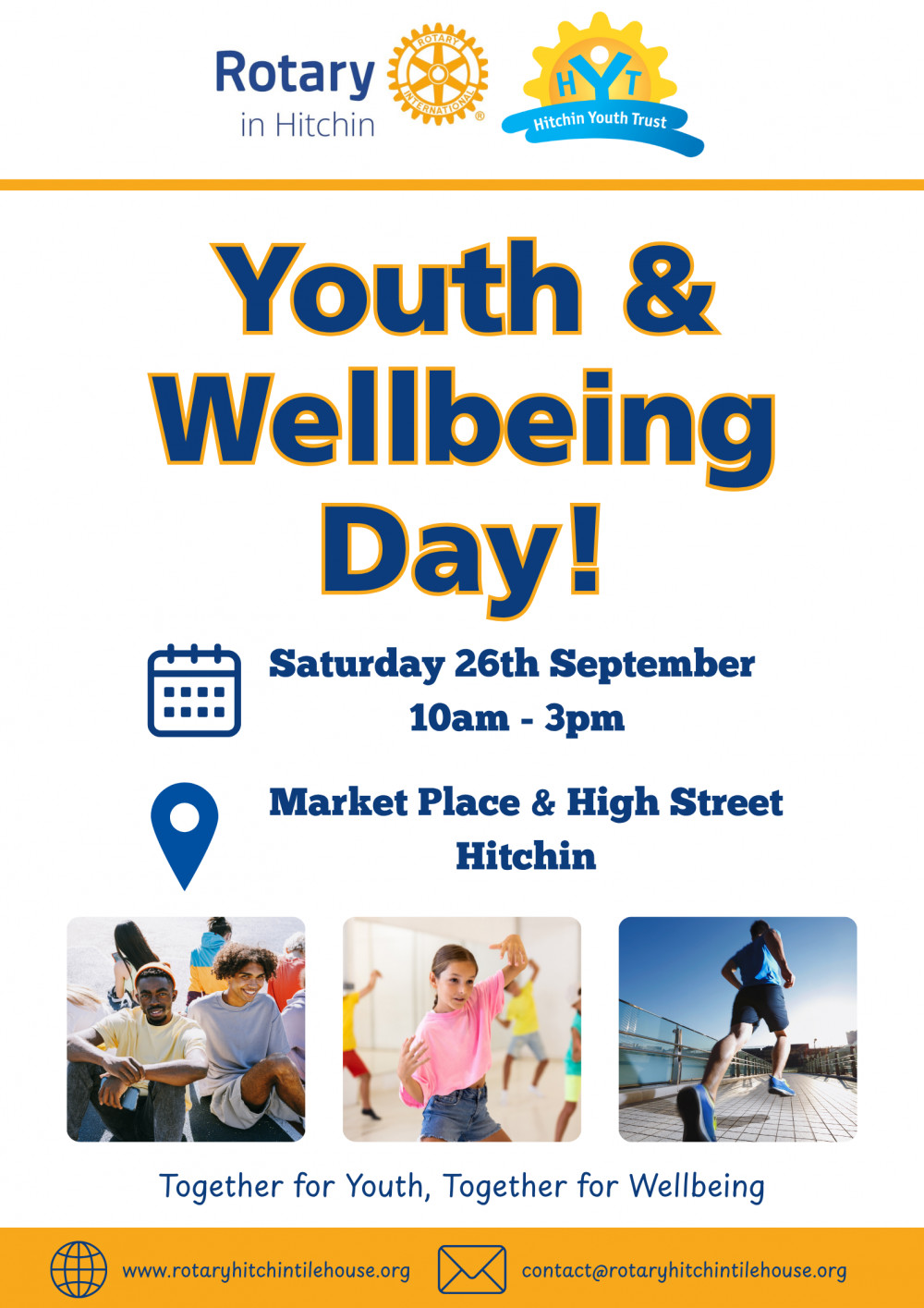 “Hitchin comes together for youth, wellbeing, and community — proudly supported by Rotary.”