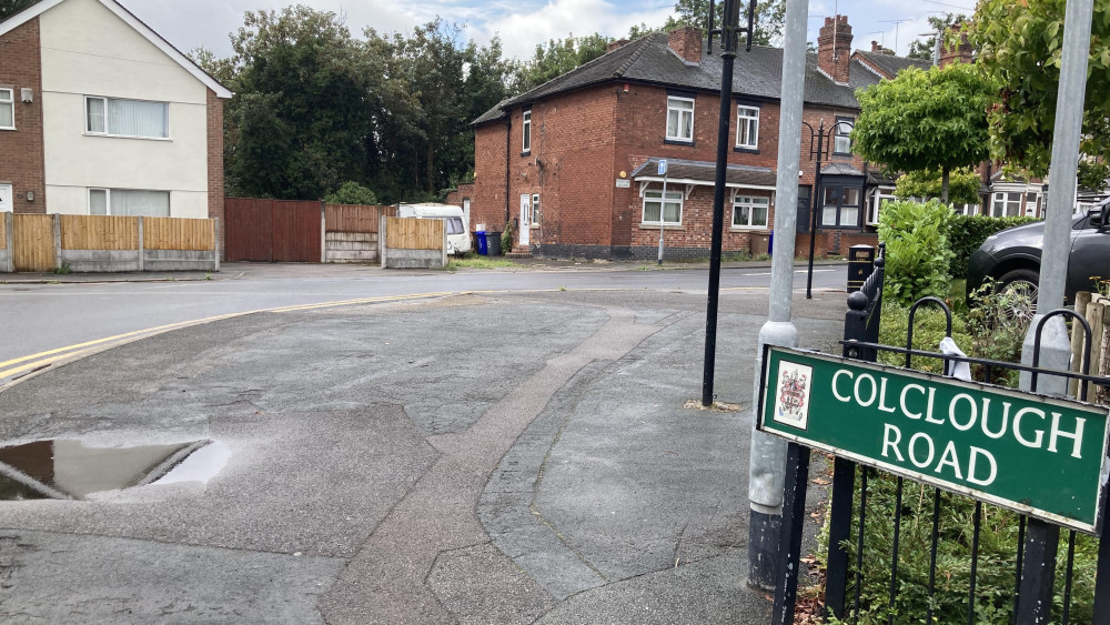 The Junction of Colclough Road and Stanton Road in Meir (image via Kerry Ashdown - LDR)