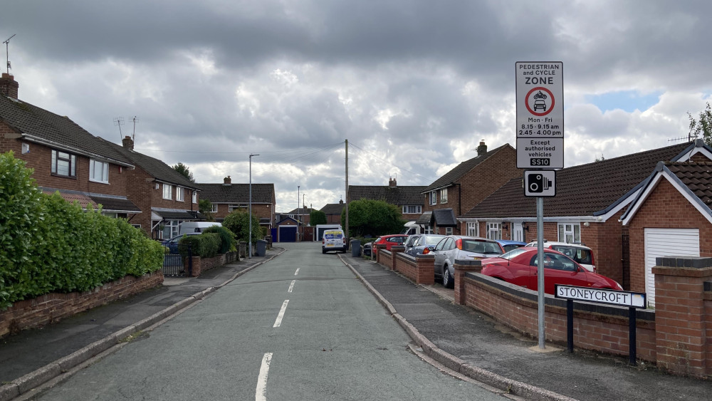 Stoneycroft in Baddeley Green will become a 'School Street' (image via Kerry Ashdown - LDR)