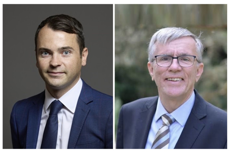 Broxbourne MP Lewis Cocking (left) and Herts County Council leader, Cllr Steve Jarvis (right)