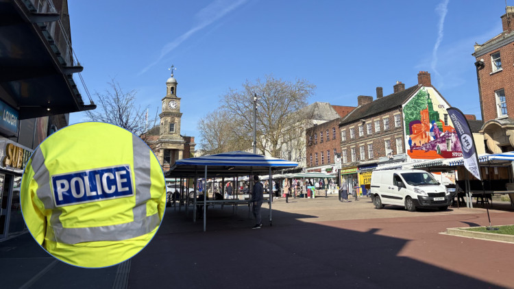 Officers and drugs dogs took part in patrols across the town centre in August (main image via Nub News / inset image via pxfuel)
