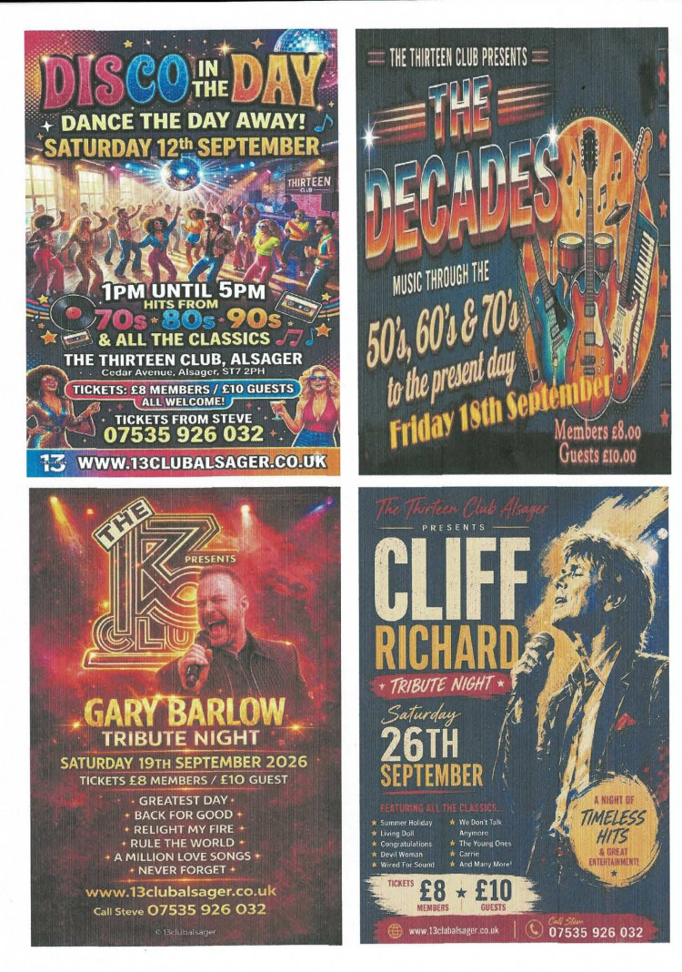 What's going on at The 13 Club in September?