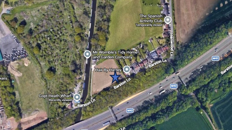 The application, submitted by Angela Maddy, sought "permission in principle for up to three dwellings" on a grassed field off Barston Lane (Image via planning application)