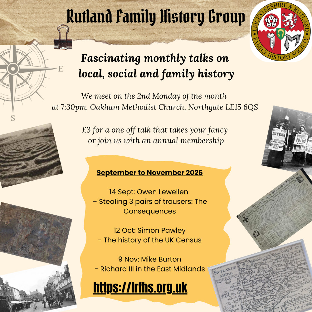 Rutland Family History Society: September talk