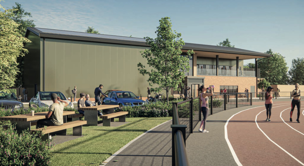 An artist's impression of the new athletics track (image via planning application)