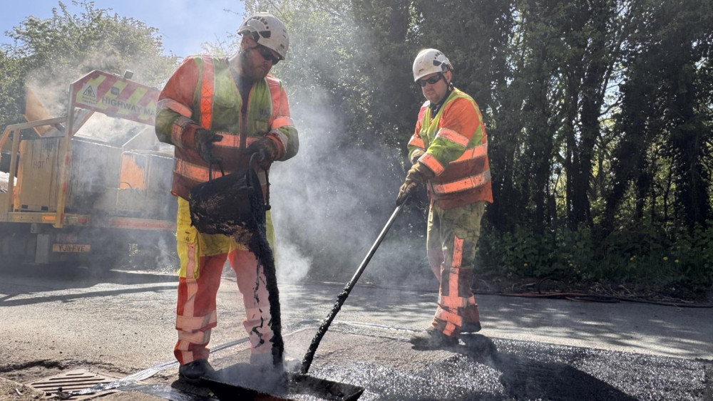 A total of 4,022 potholes were repaired in the county throughout August (image via Staffordshire County Council)