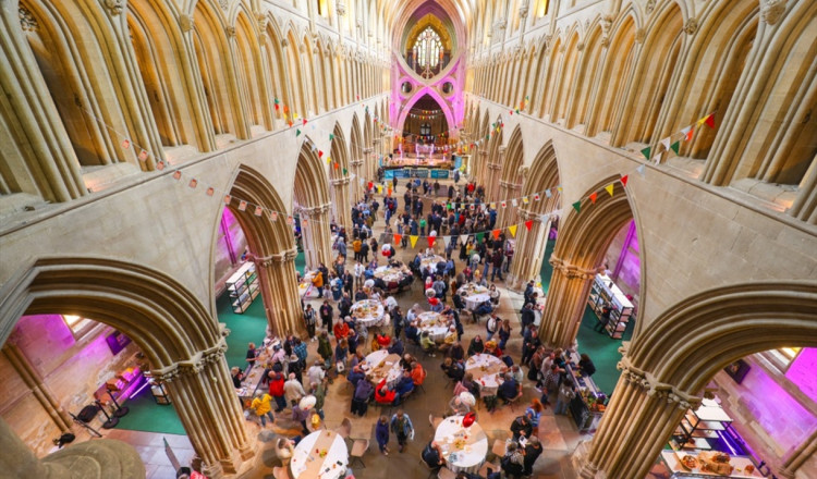 West Country cider, cheese, street food and live music will fill Wells Cathedral for a nine-hour festival.