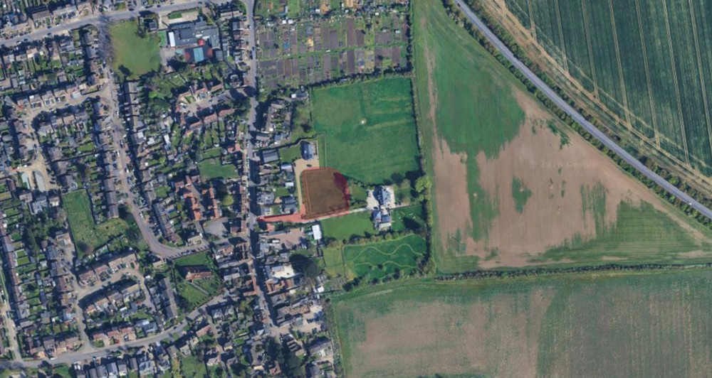 The green belt location of the proposed development in Horndon on the Hill