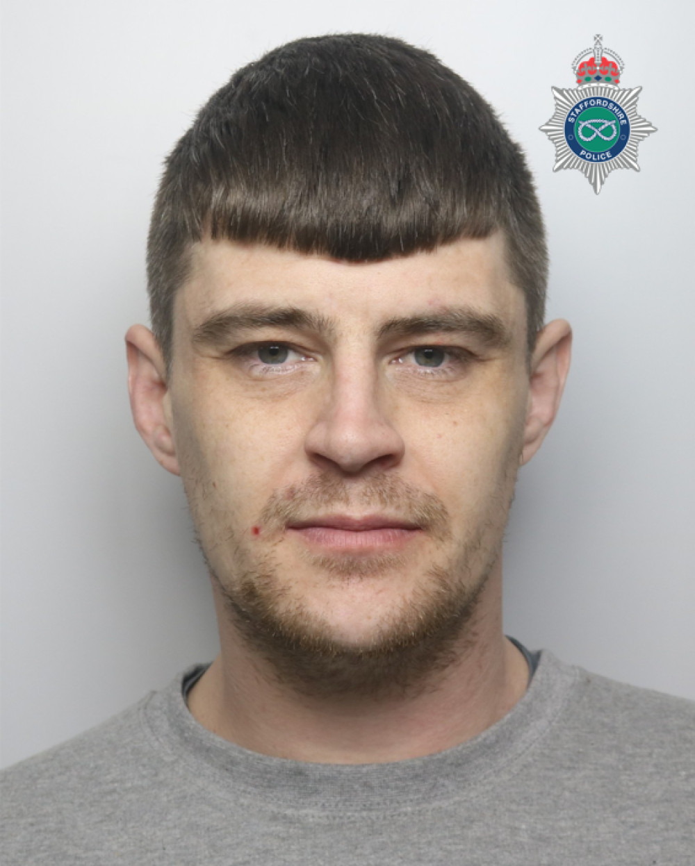 He has been sentenced to ten years behind bars (image via Staffordshire Police)