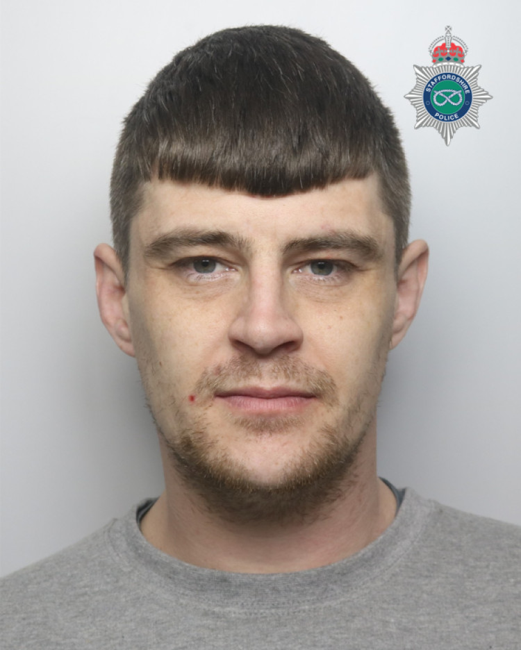 He has been sentenced to ten years behind bars (image via Staffordshire Police)