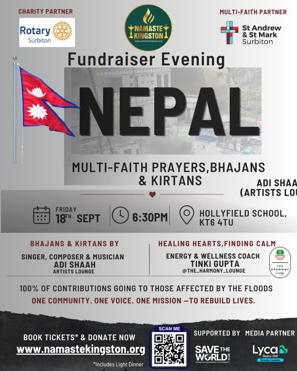 Fundraiser Evening for Nepal with Prayers, Bhajans & Kirtans