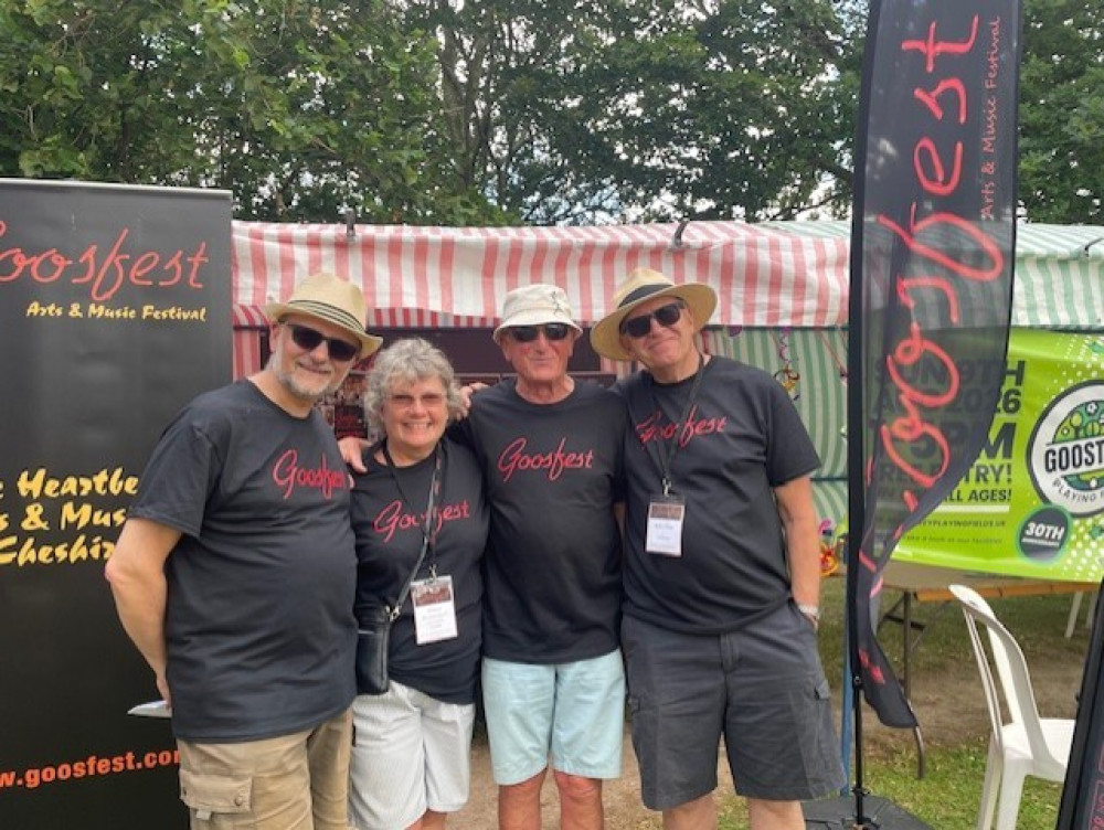 Organisers of this year’s Goosfest festival in and around Goostrey get ready to stage the 19th annual event. (Photo: Goosfest committee) 