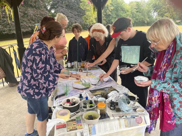 en panels from Shepton Mallet community artwork The Gleaning will be displayed on Holy Island from 27 to 29 September. 