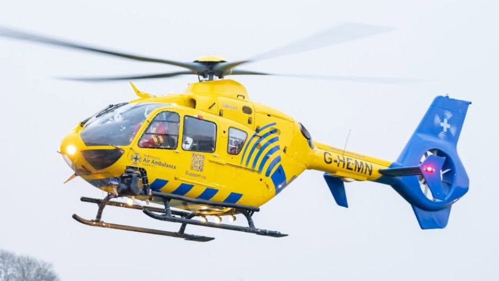 A patient has been airlifted to hospital following a crash on Coare Street in Macclesfield (Credit: NWAAC)