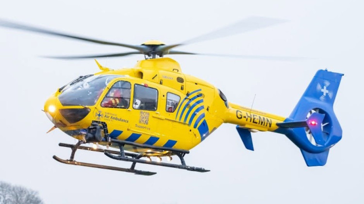 A patient has been airlifted to hospital following a crash on Coare Street in Macclesfield (Credit: NWAA)