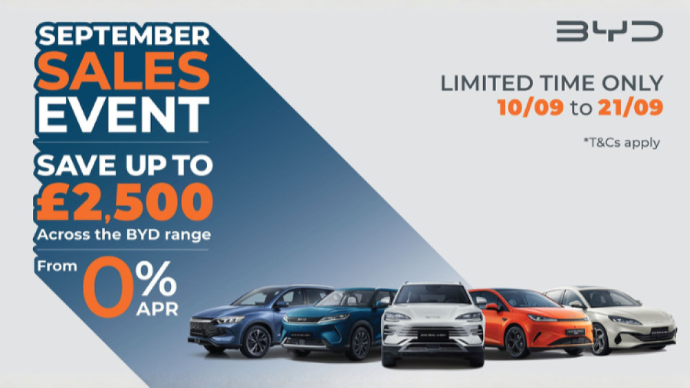 BYD Sales Event gives drivers the chance to discover more and save (image via Swansway)