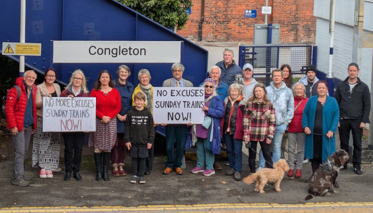 A protest will take place at Congleton Station as the town marks two years without a Sunday train service (Credit: CTC)