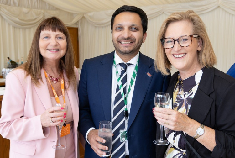 Tracey McAtamney, MP Saqib Bhatti MBE and Elinor Perry (Image supplied)