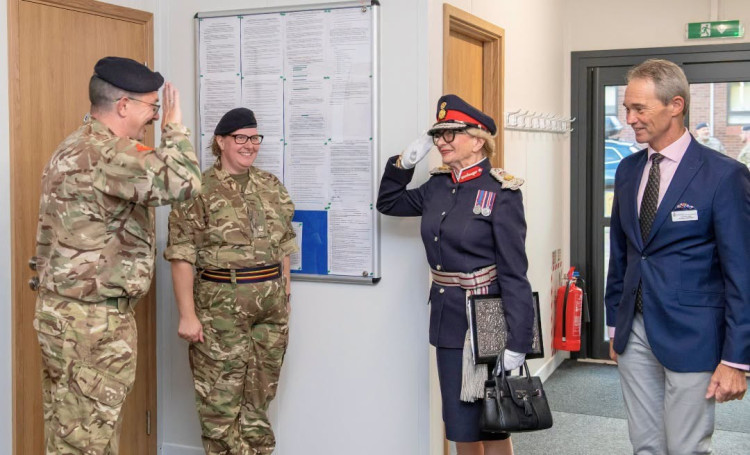 Lord Lieutenant of Rutland at opening of new centre (Photo: East Midlands RFCA)