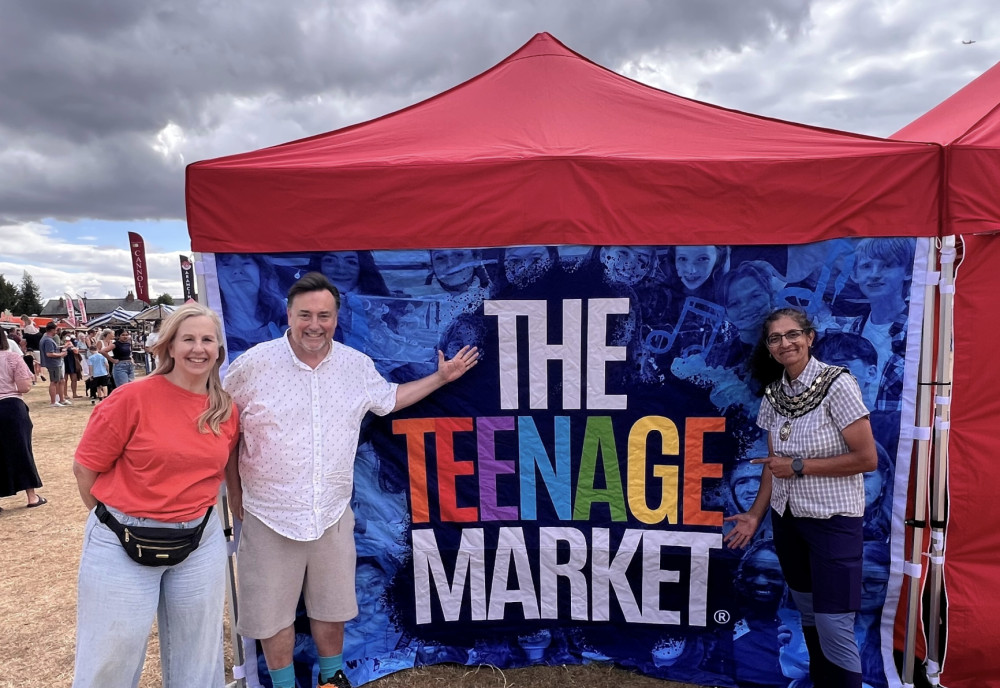 (left to right) Audrey Brown, Sector Development Officer at WCC, Cllr James Crocker, WCC’s Deputy Leader and Portfolio Holder for Finance and Property, and Alison Insley, Mayor of Kenilworth (image supplied) 