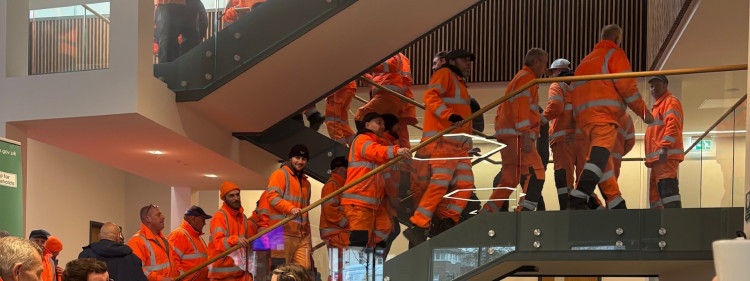 Stairway to a strike: Union members were briefed on reorgaisation plans earlier this year but talks have ended in deadlock and a strike is now planned.