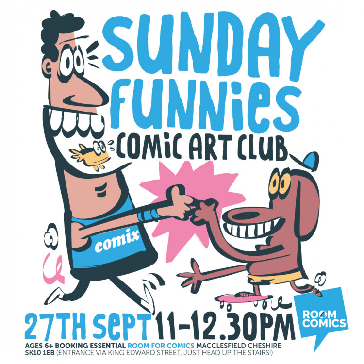 Sunday FUNNiES! Cartoon Art Club on Sunday 27th September, 11am-12.30pm