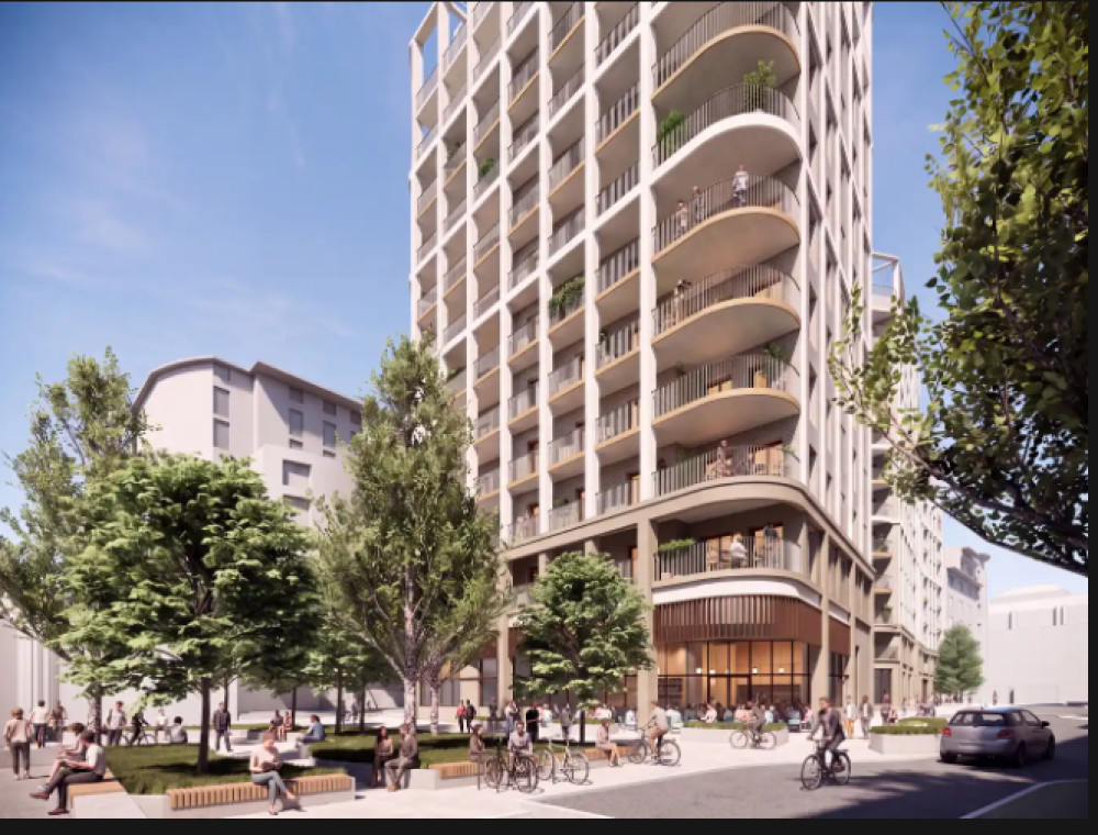 Visualisation of the plans for Kingston's Thames Side Wharf. (Credit: Fenwick/Define Land)