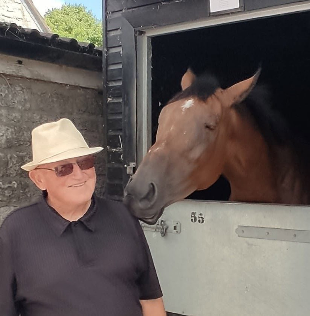 Following horseracing was a passion for much-loved and respected John Weeks. He is pictured with a horse he owned called Go West.