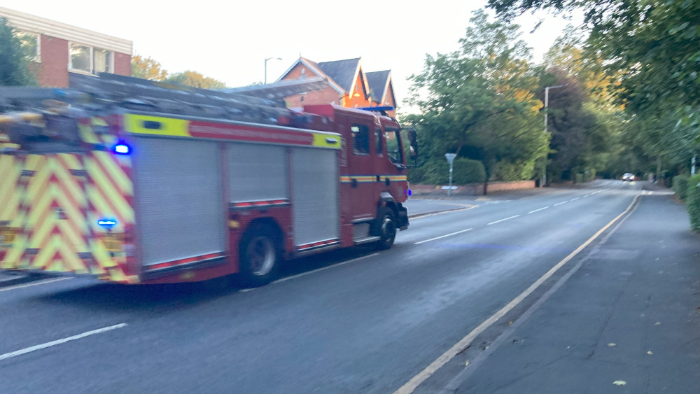 At around 9am on 16 September, a car burst into flames near the George & Dragon Pub in Cheadle, close to the junction with Ashfield Road (Image - Nub News)