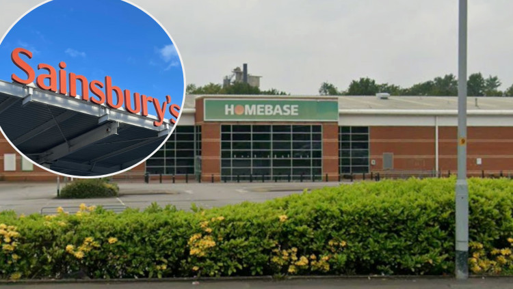 Sainsbury's has submitted plans to open a new shop in Bredbury, at the former Homebase store on Stockport Road East (SK6 2BN) (Images - main: Google Maps / inset: John Cameron, Unsplash)
