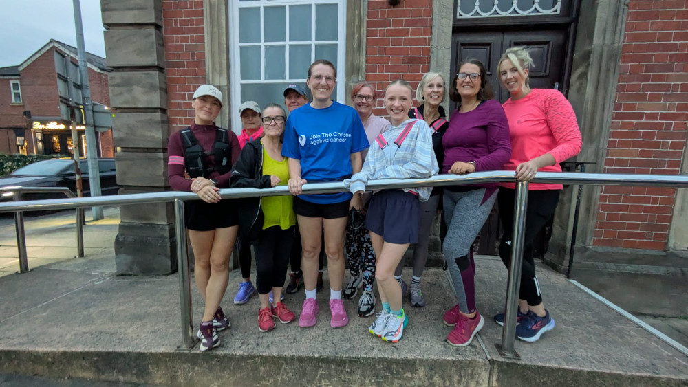 Susan Hancock with her runners from the Holmes Chapel Run Club which she has set up. (Photo: Nub News) 