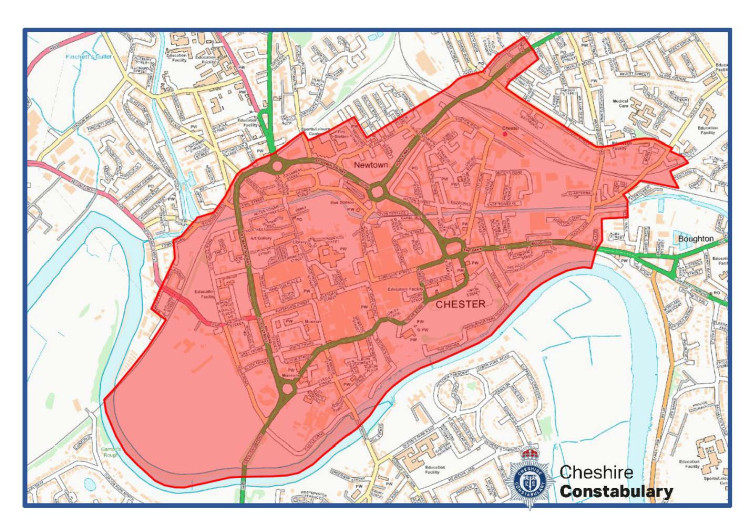 The dispersal order will allow officers to ban anyone from the area for up to 48 hours to prevent disorder (Image: Cheshire Constabulary)